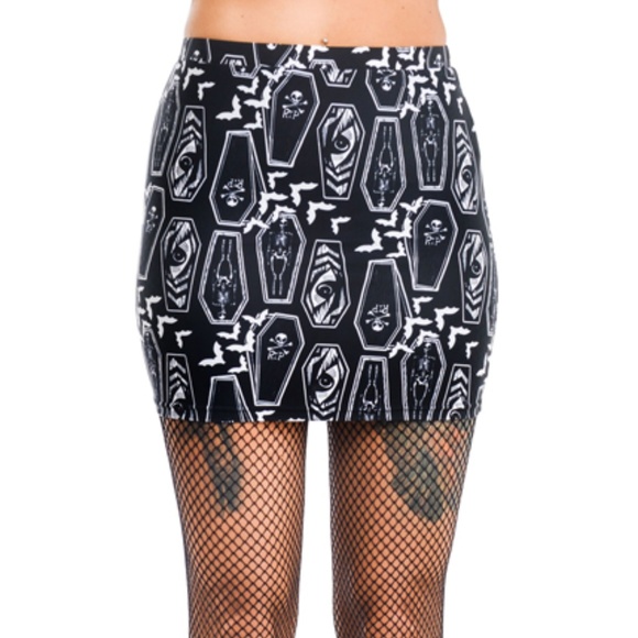 Too Fast Dresses & Skirts - Too Fast Coffin Skirt Goth Skulls Bats Horror